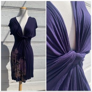 Purple Misope Dress with Deep V